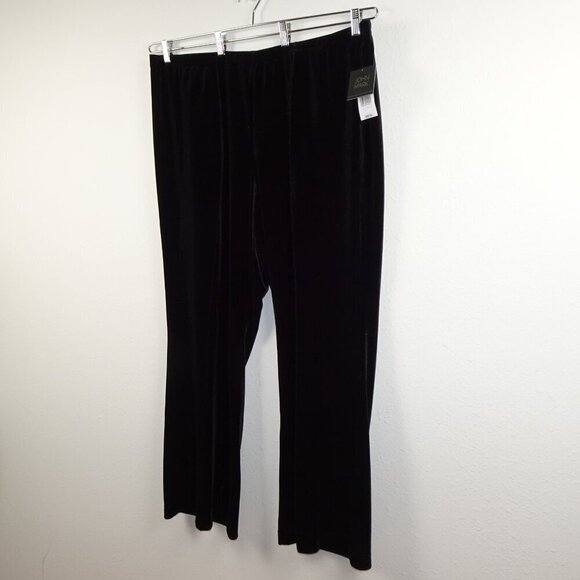 John Mark Velvet Pants Women's Plus Size 3X Black Pintuck Detail Pull On - Picture 3 of 9
